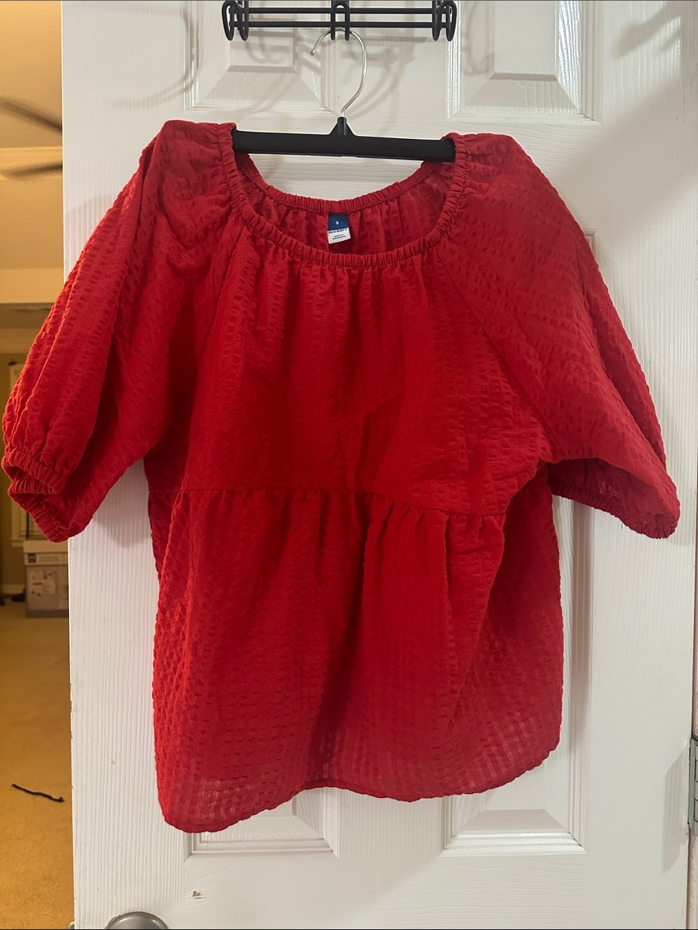 Old Navy Red Peasant Blouse